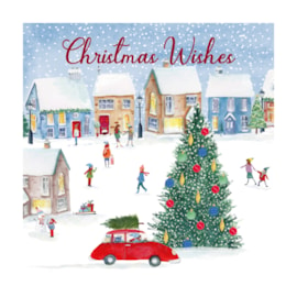 12pk Xmas Village White Kraft Cards (X-34214-BC)