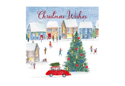 12pk Xmas Village White Kraft Cards (X-34214-BC)