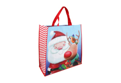 Eurowrap Santa & Reindeer Sq Pp Woven Bag Jumbo (X-34286-23C)