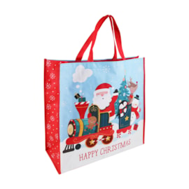 Eurowrap Santa Train Sq Pp Woven Bag Jumbo (X-34289-23C)