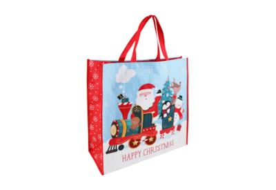 Eurowrap Santa Train Sq Pp Woven Bag Jumbo (X-34289-23C)