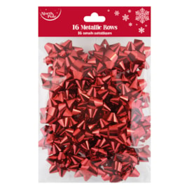 Eurowrap Red Metallic Bows 16pk (X-34328-BC)