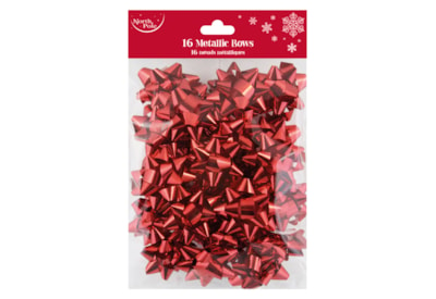 Eurowrap Red Metallic Bows 16pk (X-34328-BC)