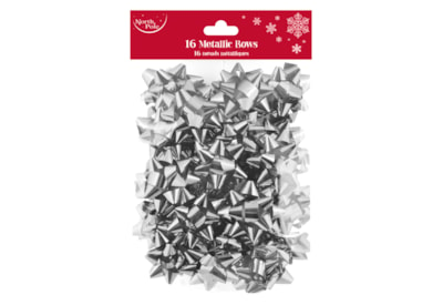 Eurowrap Silver Metallic Bows 16pk (X-34334-BC)