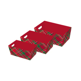 Eurowrap 3pc Tartan Hamper Tray (X-34403-BXC)