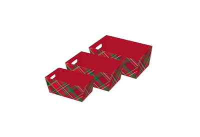 Eurowrap 3pc Tartan Hamper Tray (X-34403-BXC)