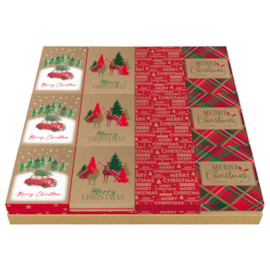 Eurowrap Merry Xmas Kraft Gift Tray (X-34409-BXC)