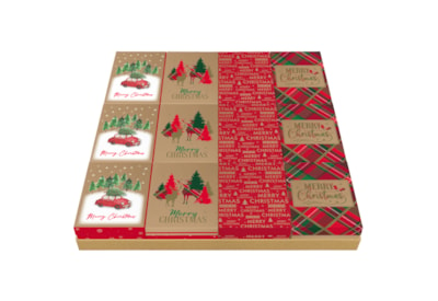 Eurowrap Merry Xmas Kraft Gift Tray (X-34409-BXC)