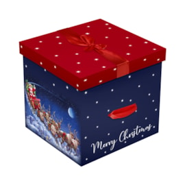 Eurowrap Square Flat Pack Flying Santa Gift Box (X-34415-BXC)