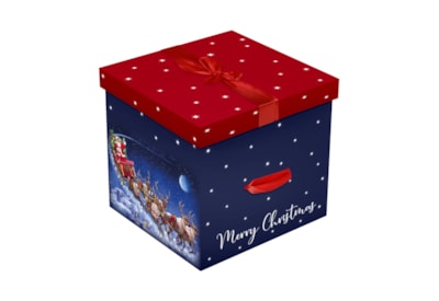 Eurowrap Square Flat Pack Flying Santa Gift Box (X-34415-BXC)