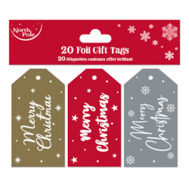 20pk Xmas Met Foil Gift Tags (X-34541-GTC)