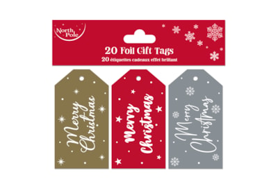 20pk Xmas Met Foil Gift Tags (X-34541-GTC)