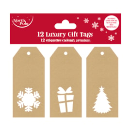 12pk Die Cut Kraft Gift Tags (X-34572-GTC)