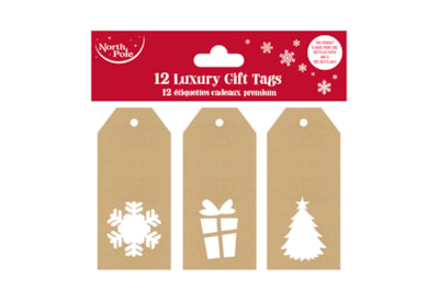 12pk Die Cut Kraft Gift Tags (X-34572-GTC)