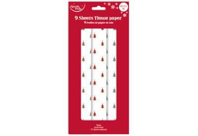 Eurowrap Christmas Foil Tree 9 Sheet Asst Tissue Paper (X-34674-GC)