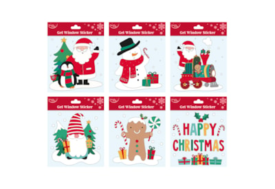 Eurowrap Christmas Gel Window Stickers 7" (X-34686-STIC)