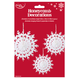 Eurowrap 3pk Snowflake Honeycomb Dec (X-34792-HCC)