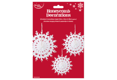 Eurowrap 3pk Snowflake Honeycomb Dec (X-34792-HCC)