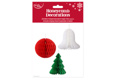 Eurowrap 3pk Xmas Honeycomb Dec (X-34795-HCC)