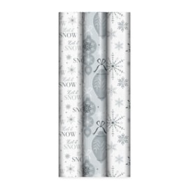 Eurowrap 2m Metallic Silver Christmas Gift Wrap 2m (X-35236-GWC)