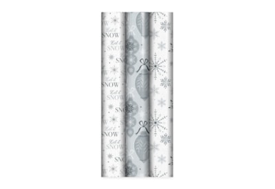 Eurowrap 2m Metallic Silver Christmas Gift Wrap 2m (X-35236-GWC)