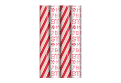 Eurowrap 4m Candy Cane Christmas Gift Wrap 4m (X-35242-GWC)