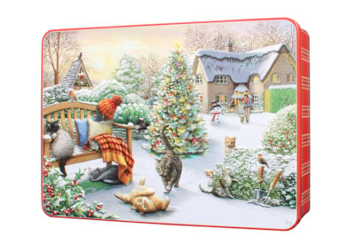 Bramble Embossed Christmas Cat Garden Tin 300g (X3071)