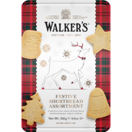 Walkers Festive Shortbread Assortment Tin 250g (X3206)
