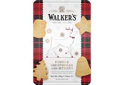 Walkers Festive Shortbread Assortment Tin 250g (X3206)