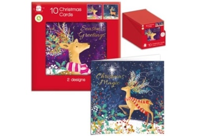 Giftmaker Square Watercolour Deer Cards 10's (XAPGC829)