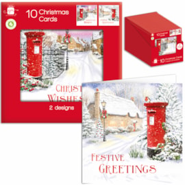 Giftmaker Square Painted Postbox Cards 10's (XAPGC808)