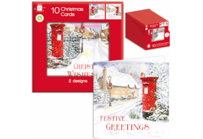 Giftmaker Square Painted Postbox Cards 10's (XAPGC808)