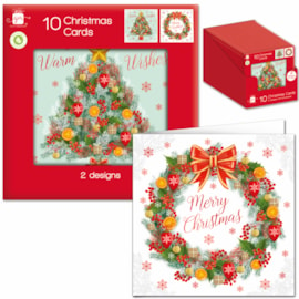 Giftmaker Square Tree & Wreath Cards 10's (XAPGC810)