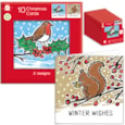 Giftmaker Square Robin & Squirrel Cards 10's (XAPGC843)