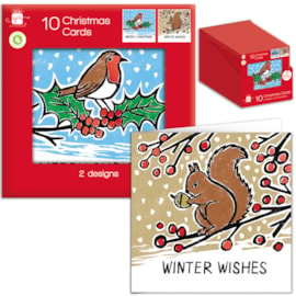Giftmaker Square Robin & Squirrel Cards 10's (XAPGC843)