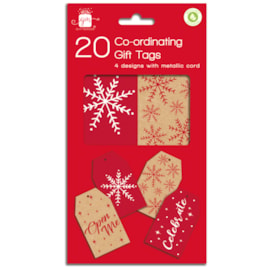Giftmaker Kraft Sparkle Gift Tags 20's (XAPGT152)