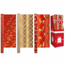 Giftmaker Foil Christmas Traditions Roll Wrap Asst 1.5mt (XAPGW111)