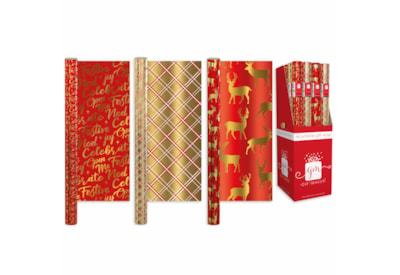 Giftmaker Foil Christmas Traditions Roll Wrap Asst 1.5mt (XAPGW111)