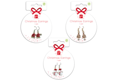 Giftmaker Novelty Christmas Dangley Earrings Asst (XAPGZ412)