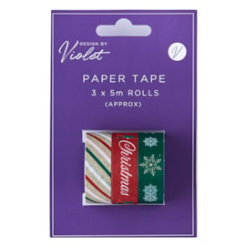Traditional Christmas Paper Tape 3pk (XBV-3-3WT)
