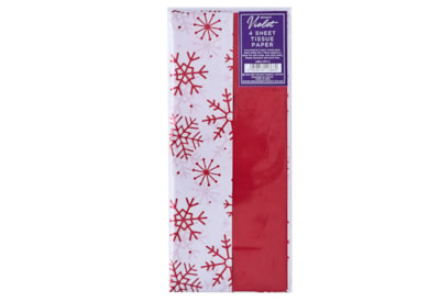 4 Sheet Tissue Red Snowflakes (XBV-PT-1)