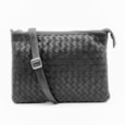 Lapella Yasmin Leather Weave Crossbody/clutch Bag Black (120-1BLACKWEAVE)