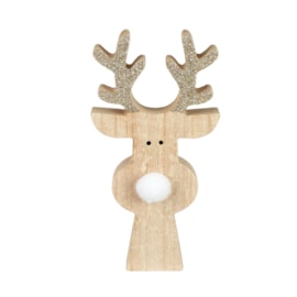 Heaven Sends Wooden Reindeer w White Nose (ZLP070)