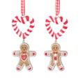 Gisela Graham Resin Gingerbread Man Dec w Candy Cane Heart (12971)