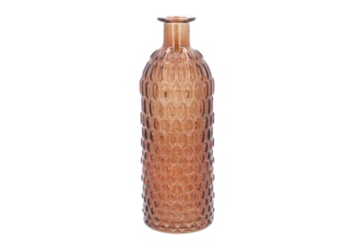 Gisela Graham Honeycomb Glass Small Vase Dark Amber 20cm (30031)