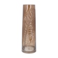 Gisela Graham Leaf Impression Glass Tall Vase Brown 36.5cm (30338)