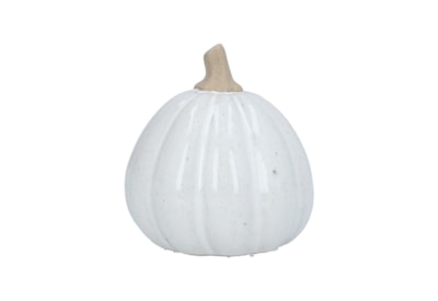 Gisela Graham White Earthenware Squash Ornament 13cm (30393)