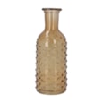 Gisela Graham Dimple Glass Bottle Vase Light Amber 19cm (30926)