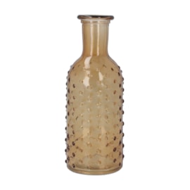 Gisela Graham Dimple Glass Bottle Vase Light Amber 19cm (30926)