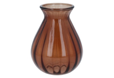 Gisela Graham Glass Posy Vase Dark Amber 15cm (31842)